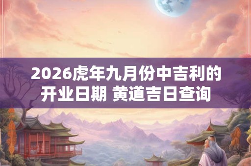 2026虎年九月份中吉利的开业日期 黄道吉日查询