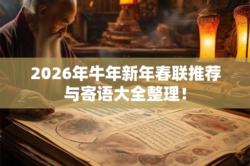 2026年牛年新年春联推荐与寄语大全整理！