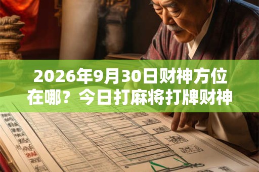 2026年9月30日财神方位在哪？今日打麻将打牌财神方位