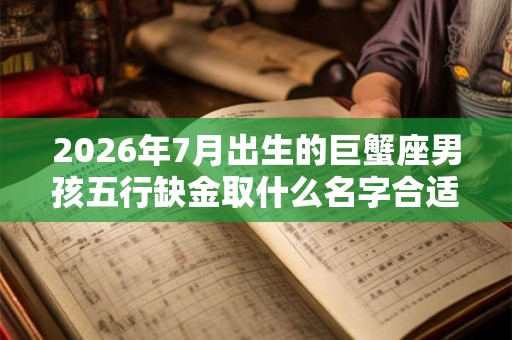 2026年7月出生的巨蟹座男孩五行缺金取什么名字合适？