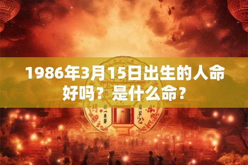 1986年3月15日出生的人命好吗?是什么命? 1986年3月15日出生的人命好吗?是什么命?