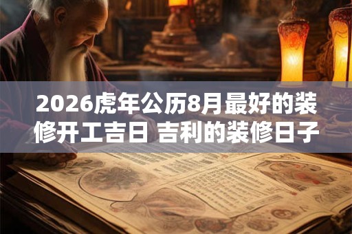 2026虎年公历8月最好的装修开工吉日 吉利的装修日子 2026虎年公历8月最好的装修开工吉日 吉利的装修日子