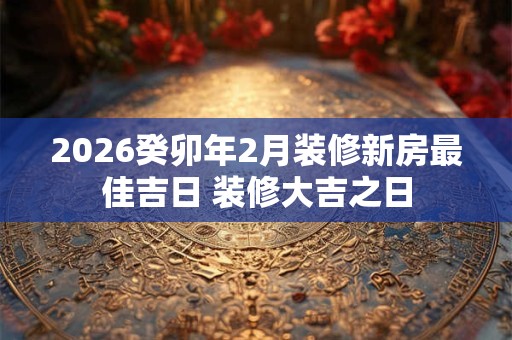 2026癸卯年2月装修新房最佳吉日 装修大吉之日