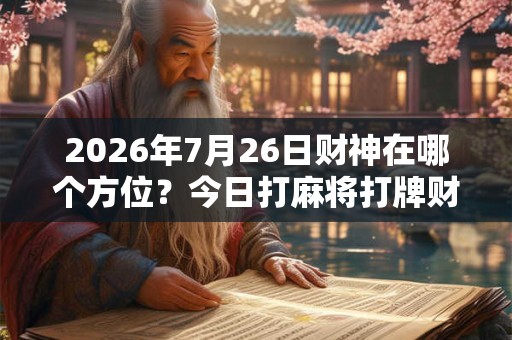 2026年7月26日财神在哪个方位？今日打麻将打牌财神方位