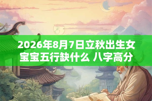 2026年8月7日立秋出生女宝宝五行缺什么 八字高分起名字