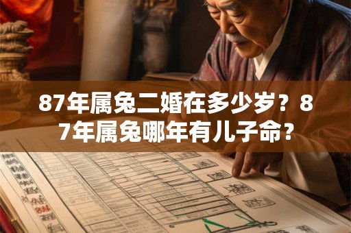 87年属兔二婚在多少岁？87年属兔哪年有儿子命？