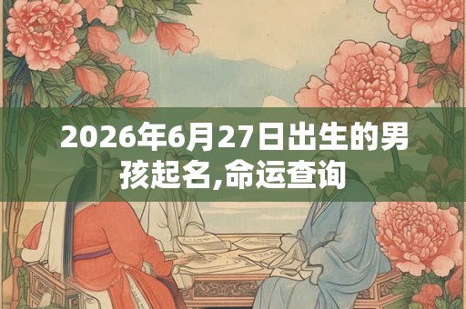 2026年6月27日出生的男孩起名,命运查询