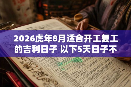 2026虎年8月适合开工复工的吉利日子 以下5天日子不错