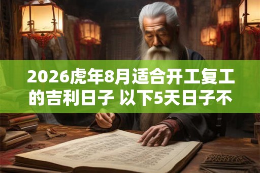 2026虎年8月适合开工复工的吉利日子 以下5天日子不错