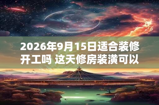 2026年9月15日适合装修开工吗 这天修房装潢可以吗