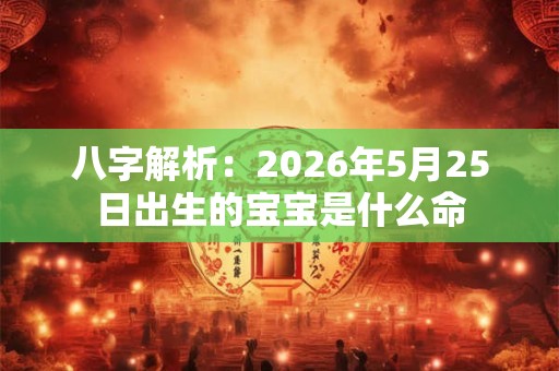 八字解析：2026年5月25日出生的宝宝是什么命