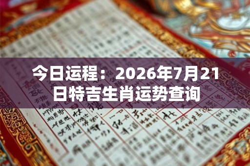 今日运程：2026年7月21日特吉生肖运势查询