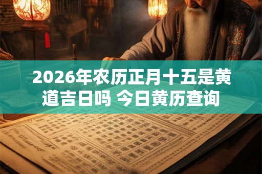 2026年农历正月十五是黄道吉日吗 今日黄历查询