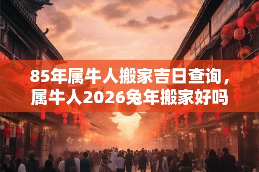 85年属牛人搬家吉日查询，属牛人2026兔年搬家好吗