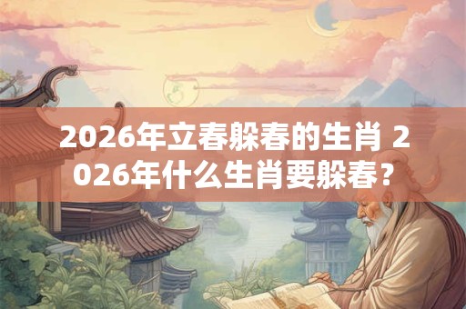 2026年立春躲春的生肖 2026年什么生肖要躲春? 2026年立春躲春的生肖 2026年什么生肖要躲春?