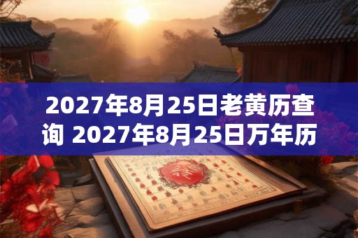 2027年8月25日老黄历查询 2027年8月25日万年历黄道吉日 2027年8月25日老黄历查询 2027年8月25日万年历黄道吉日