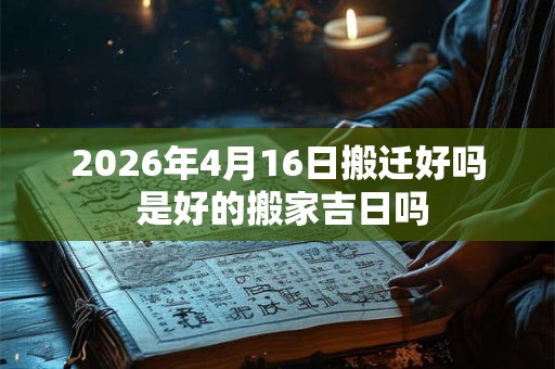 2026年4月16日搬迁好吗 是好的搬家吉日吗