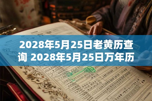 2028年5月25日老黄历查询 2028年5月25日万年历黄道吉日