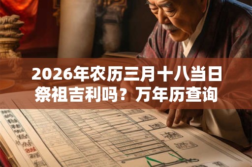 2026年农历三月十八当日祭祖吉利吗？万年历查询