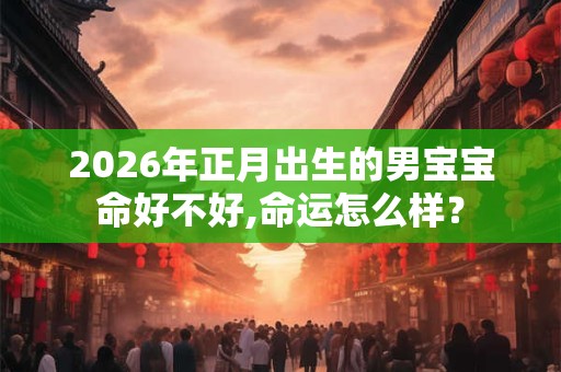2026年正月出生的男宝宝命好不好,命运怎么样？