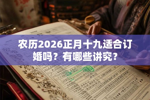 农历2026正月十九适合订婚吗？有哪些讲究？