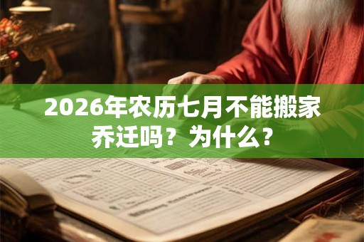 2026年农历七月不能搬家乔迁吗?为什么? 2026年农历七月不能搬家乔迁吗?为什么?