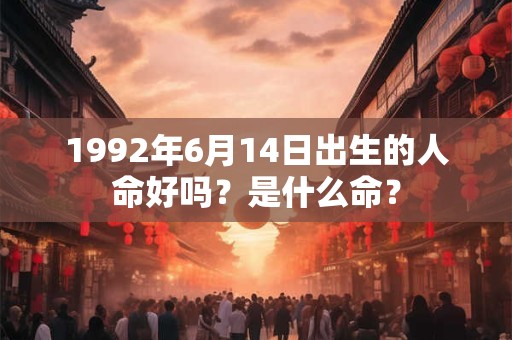 1992年6月14日出生的人命好吗？是什么命？