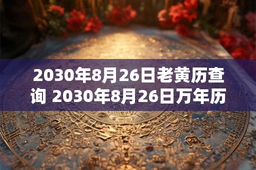 2030年8月26日老黄历查询 2030年8月26日万年历黄道吉日 2030年8月26日老黄历查询 2030年8月26日万年历黄道吉日