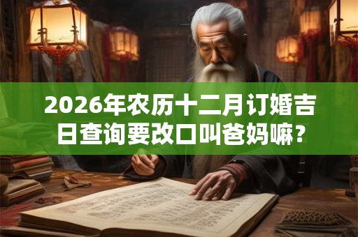2026年农历十二月订婚吉日查询要改口叫爸妈嘛？