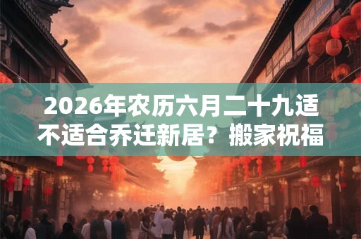 2026年农历六月二十九适不适合乔迁新居？搬家祝福语