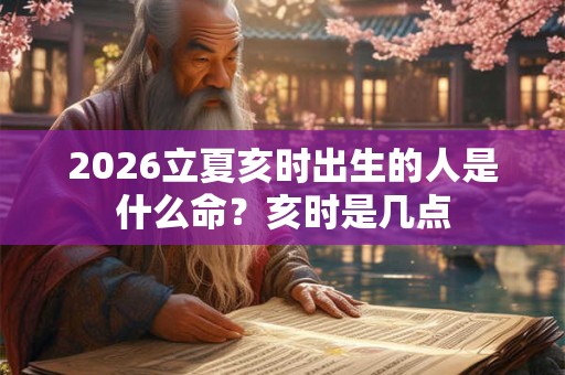 2026立夏亥时出生的人是什么命?亥时是几点 2026立夏亥时出生的人是什么命?亥时是几点