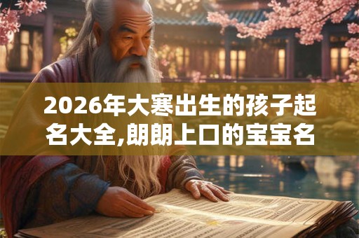 2026年大寒出生的孩子起名大全,朗朗上口的宝宝名字