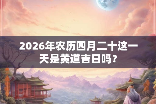 2026年农历四月二十这一天是黄道吉日吗？