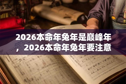 2026本命年兔年是巅峰年，2026本命年兔年要注意什么？