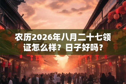 农历2026年八月二十七领证怎么样？日子好吗？