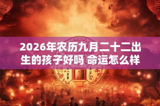 2026年农历九月二十二出生的孩子好吗 命运怎么样