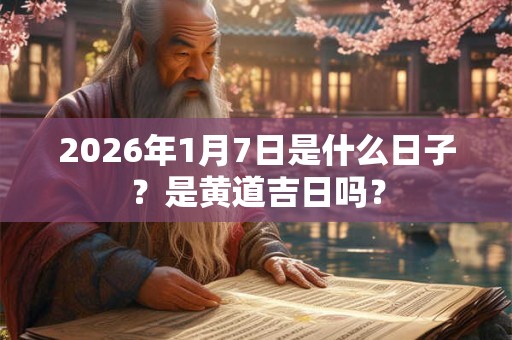 2026年1月7日是什么日子？是黄道吉日吗？