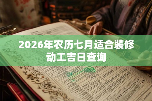 2026年农历七月适合装修动工吉日查询