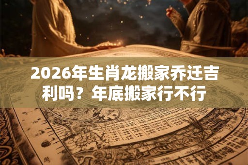 2026年生肖龙搬家乔迁吉利吗？年底搬家行不行
