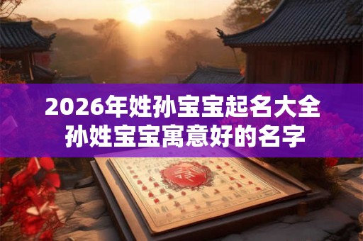 2026年姓孙宝宝起名大全 孙姓宝宝寓意好的名字