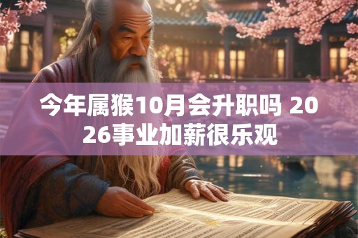 今年属猴10月会升职吗 2026事业加薪很乐观
