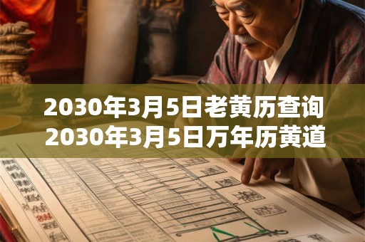 2030年3月5日老黄历查询 2030年3月5日万年历黄道吉日