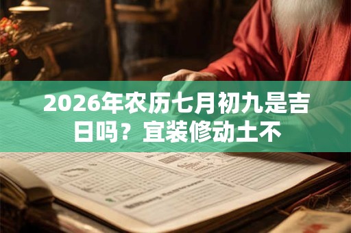 2026年农历七月初九是吉日吗？宜装修动土不