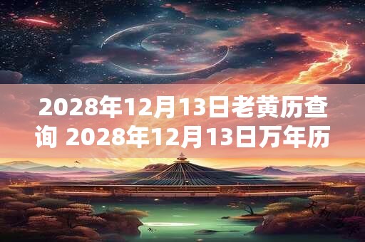 2028年12月13日老黄历查询 2028年12月13日万年历黄道吉日