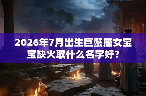 2026年7月出生巨蟹座女宝宝缺火取什么名字好？