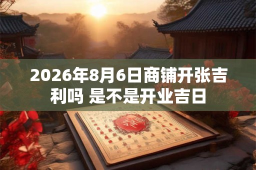 2026年8月6日商铺开张吉利吗 是不是开业吉日