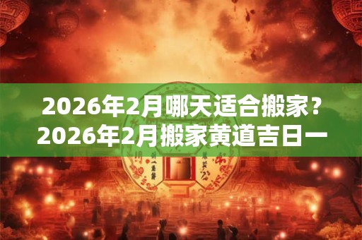 2026年2月哪天适合搬家？2026年2月搬家黄道吉日一览表