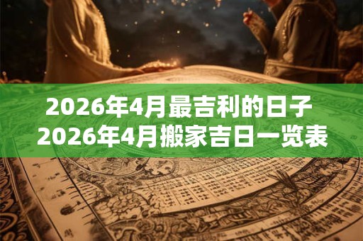 2026年4月最吉利的日子 2026年4月搬家吉日一览表