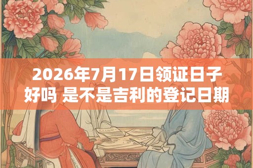 2026年7月17日领证日子好吗 是不是吉利的登记日期