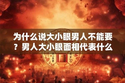 为什么说大小眼男人不能要？男人大小眼面相代表什么？